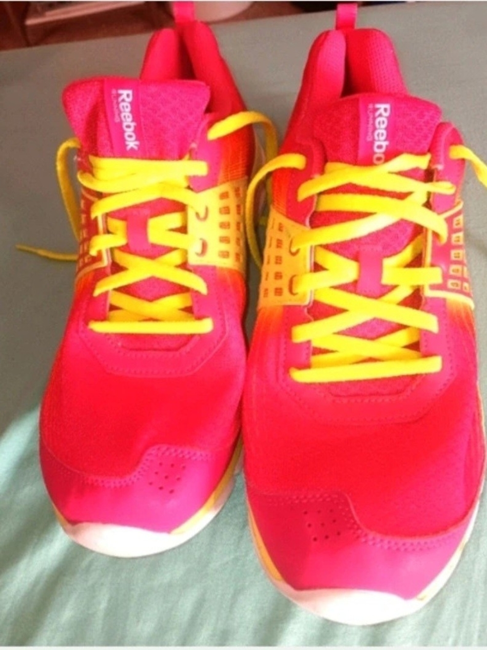 Reebok Neon Pink + Yellow Athletic Sneakers